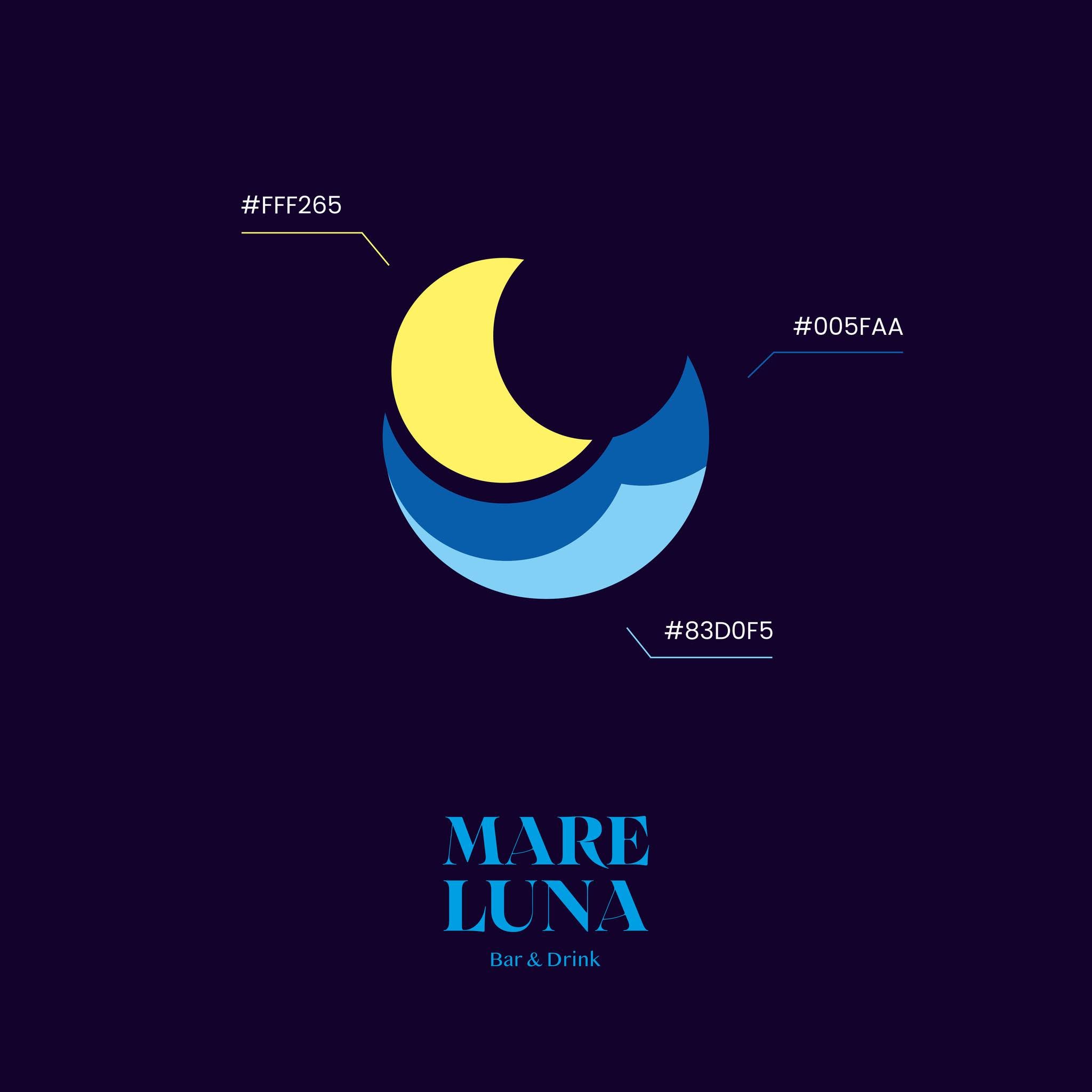 Mare Luna Bar & Drink: marchio e palette cromatica